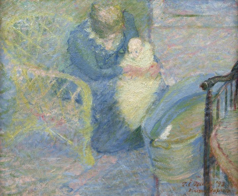 mother and child in an interior