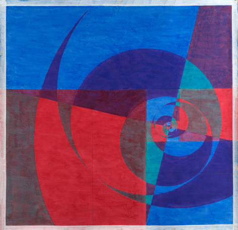 Benny Collin (1896-1980), Untitled (Abstraction in Blue and Red)