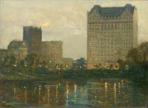 William Rowell Derrick (1857 &ndash; 1941), The Plaza Hotel at Twilight, circa 1907
