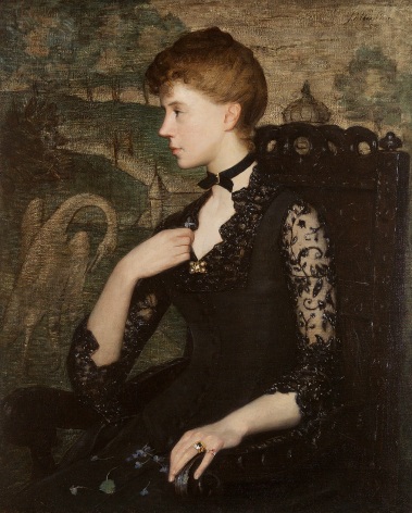Julian Alden Weir (1852-1919), The Black Lace Dress, 1885