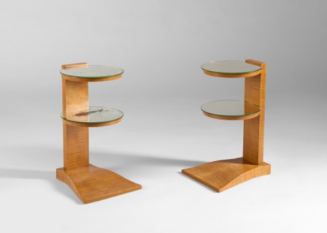 pair of leleu side tables