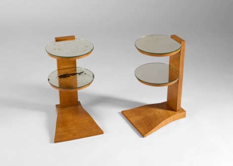 pair of leleu side tables