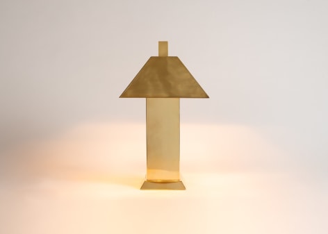 Pair of Lamps with Metal Shades