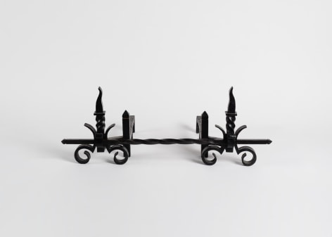 Pair of Art Deco Andirons with a Crossbar