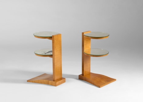 pair of leleu side tables