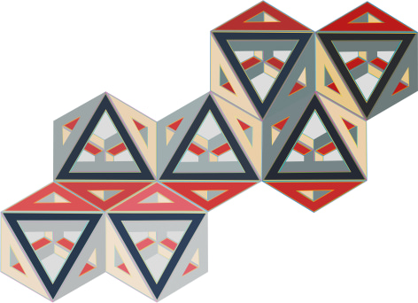 Seven Septahedrons, 1969, Acrylic on canvas