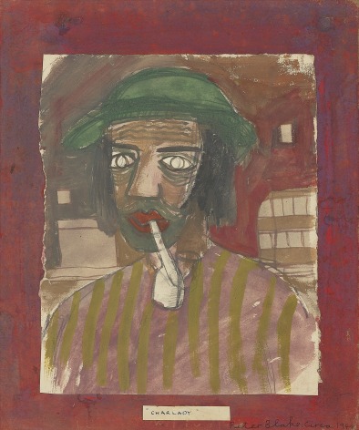 Charlady, 1949, Gouache on paper collage