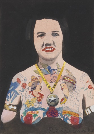 Tattooed Woman #4, 2015, Watercolor on paper