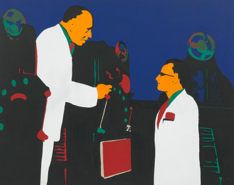 The Lesson (Men and Machines), 1962, Acrylic and paper collage on canvas