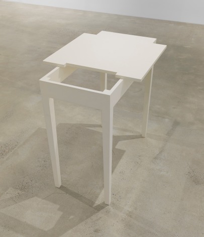 A Slightly Darker White Table, 1985, Enamel on maple and solid core plywood