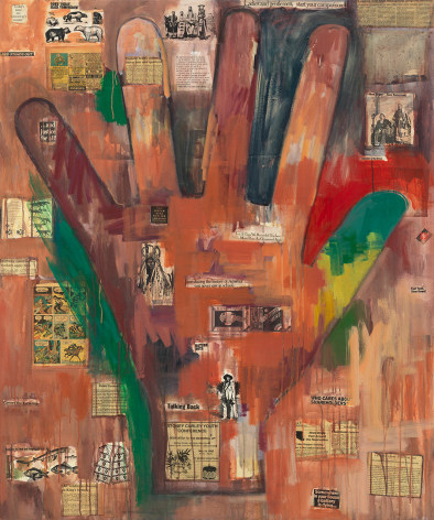 I See Red: Indian Hand (Botero), 1993, Mixed media on canvas