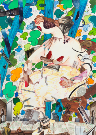 A Girl in the Arbor #4, 2013, Mixed media on paper