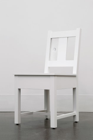 A Slatback Chair with Glass,&nbsp;2018, Enamel on eastern maple, glass