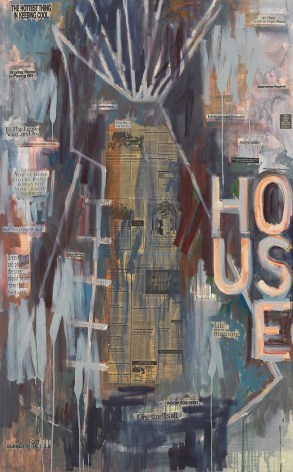 I See Red: House II, 1995, Mixed media on canvas