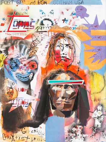 Greatest Geronimo, 2013, Acrylic and spray paint on canvas