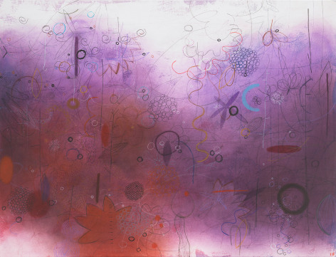 Aquarium, 2010, Mixed media on paper mounted on canvas