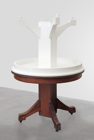 Entry Table, 2016, Enamel on eastern maple, found table