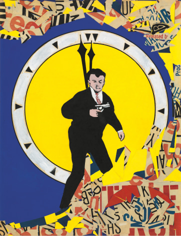 Time to Kill, 1963, Acrylic and paper collage on canvas board
