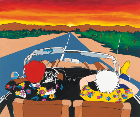 Maui Wowie (Jean-Michel and Andy Take a Trip), 1989, Acrylic and paper collage on canvas