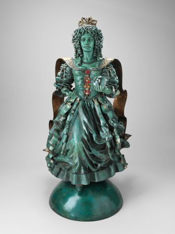 Maquette for Queen Cathering of Braganza, 1994, Patinated and gilded bronze
