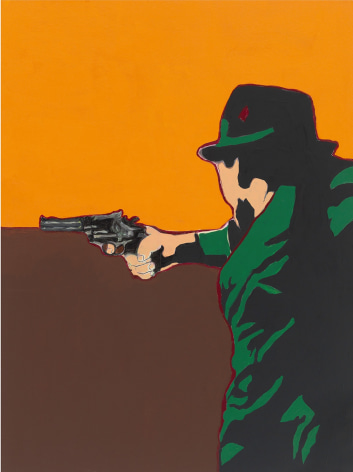 Shoot to Kill (Breaking News), 2014, Acrylic and paper collage on canvas