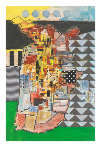In the Future Map, 2021, Mixed media on canvas