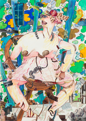 A Girl in the Arbor #3, 2013, Mixed media on paper