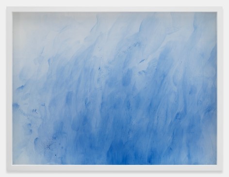 Chris Watts Ventana Azul I, 2024 Lapis Lazuli, acrylic, resin, organza, wood frame 46 x 35 in (116.8 x 88.9 cm) (GL16353)