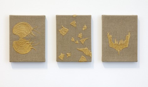 Angelo Filomeno Your Dream My Dream, 2010 Embroidery on linen Triptych, each: 8 x 6 inches (20.3 x 15.2 cm) GL8249