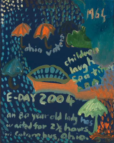 Ficre Ghebreyesus Ohio Voters (Election Day), c. 2004 Acrylic on canvas 10 x 8 in (25.4 x 20.3 cm) Framed: 12 &frac12; x 10 &frac12; x 1 &frac34; in (31.8 x 26.7 x 4.4 cm) (GL13836)