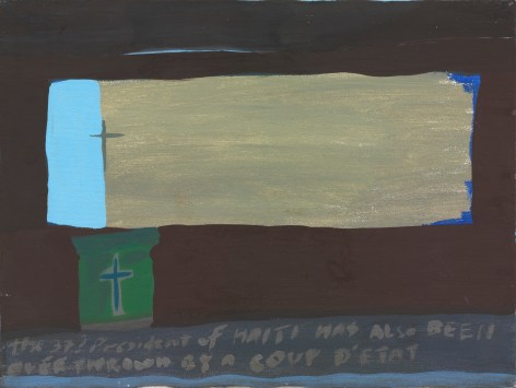 Ficre Ghebreyesus Coup d'Etat, c. 2004 Acrylic on canvas 9 x 12 in (22.9 x 30.5 cm) Framed: 11 ⅝ x 14 &frac12; x 1 &frac34; in (29.5 x 36.8 x 4.4 cm) (GL13833)