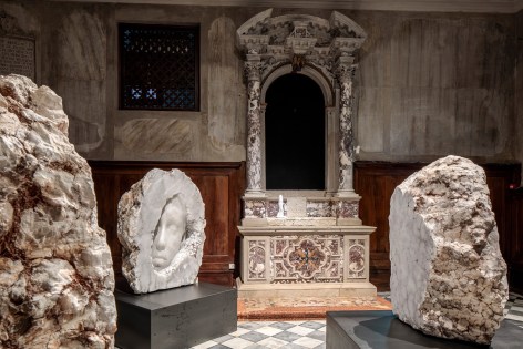 Installation view, Jaume Plensa: JANUS, Chiesa di San Gallo, Venice, Italy, 2024.
