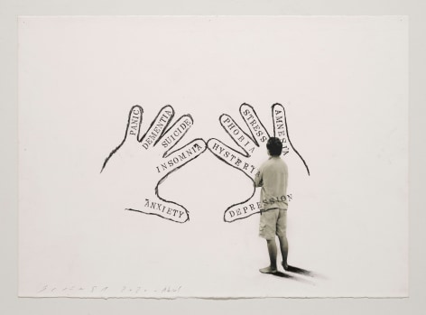 Jaume Plensa STILL 02, 2020 Mixed media on paper 20 x 27.5 inches (51 x 70 cm)