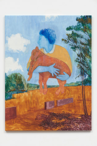 Pamela Phatsimo Sunstrum Lambsheart, 2022 Signed, titled, and dated on reverse Oil and pencil on linen 73 3/4 x 55 1/2 inches (200 x 140.9 cm) (GL15591)
