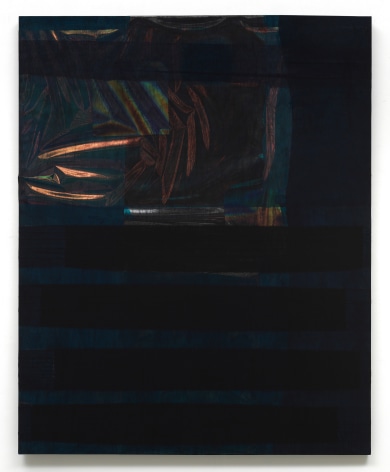 Tariku Shiferaw No Agreement (Fela Kuti), 2020 Acrylic, poly-chiffon (&amp; other silk materials), Mylar and iridescent film on canvas 60 x 48 in (152.4 x 121.9 cm) (GL15833)