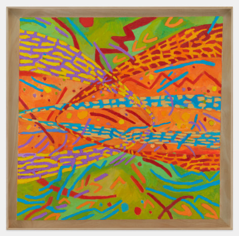 Mildred Thompson Advancing Impulses, 1997 Signed left edge Oil on vinyl 50 x 50 in (127 x 127 cm) Framed: 57 ⅞ x 55 &frac12; x 2 in (147 x 141 x 5.1 cm) (GL12101)