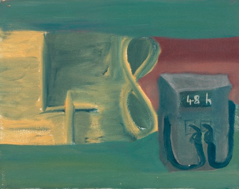 Ficre Ghebreyesus 48 h, c. 2004 Acrylic on canvas 8 x 10 in (20.3 x 25.4 cm) Framed: 10 &frac12; x 12 &frac12; x 1 &frac34; in (26.7 x 31.8 x 4.4 cm) (GL13840)
