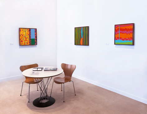 Installation view: Mildred Thompson: Window Paintings, Galerie Lelong &amp;amp; Co. at Indepedent 20th Century 2023.&nbsp;