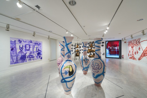Installation view: Barth&eacute;l&eacute;my Toguo at Museu Picasso