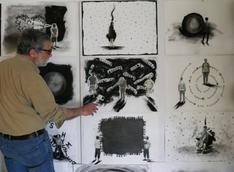 Jaume Plensa in his studio, Barcelona, Spain, April 2020