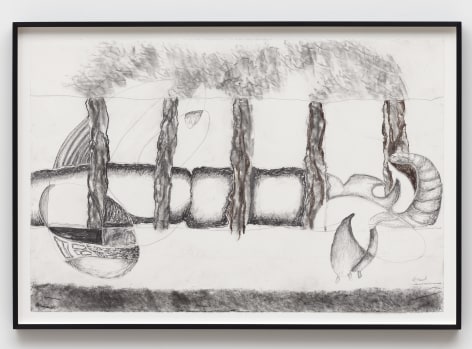 Ursula von Rydingsvard Untitled, 2021 Signed verso Charcoal, graphite, and pastel on paper 26 1/4 x 40 1/8 in (66.7 x 101.9 cm) Framed: 29 3/4 x 43 1/4 x 1 3/4 in (75.4 x 109.9 x 4.4 cm) (GL15461)
