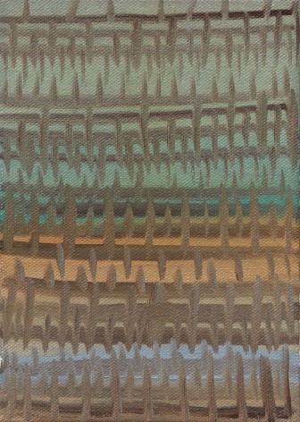 Ficre Ghebreyesus Untitled (Horizons), c.2002-07 Acrylic on canvas 7 x 5 in (17.8 x 12.7 cm) Framed: 8 1/2 x 6 1/2 x 1 1/2 in (21.6 x 16.5 x 3.8 cm) (GL13975)