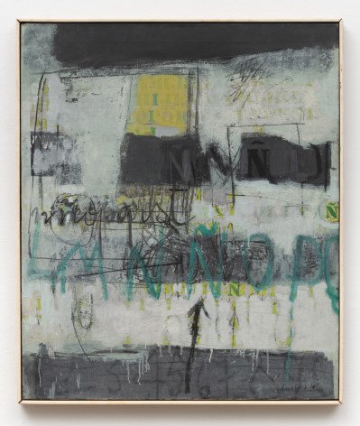 Sarah Grilo Homage to my language (letter &Ntilde;), 1965 Oil on canvas 32 x 26 ⅞ in (81.2 x 68.4 cm) Framed: 32 &frac34; x 27 ⅝ x 1 &frac12; in (83.1 x 70.2 x 3.8 cm) (GL16213)