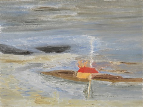 Ficre Ghebreyesus Seascape, c. 1996-2000 Oil on canvas 9 x 12 in (22.9 x 30.5 cm) Framed: 11 ⅜ x 14 ⅜ x 1 &frac34; in (28.9 x 36.5 x 4.4 cm) (GL14126)