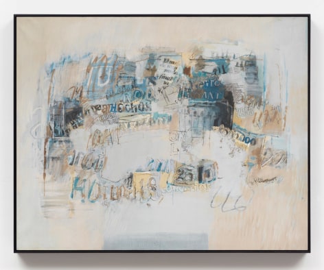 Sarah Grilo El mejor final, 1980 Oil on canvas 51 &frac14; x 63 &frac34; in (130.2 x 161.9 cm) Framed: 52 ⅛ x 64 &frac34; x 2 in (132.4 x 164.5 x 5.1 cm) (GL16211)