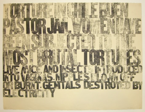 Nancy Spero Torture in Chile, 1975 Photo lithograph 22 1/4 x 30 inches (56.5 x 76.2 cm) Edition 12 of 30 (#12/30) (GP1505)