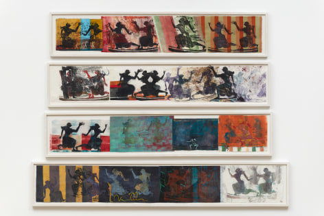 Nancy Spero  Relay, 2000  Handprinting and printed collage on paper