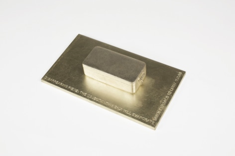 Yoko Ono Disappearing Piece, 1965 / 1988 Signature and edition number engraved on reverse Bronze 1 1/4 x 7 x 4 in (3.2 x 17.8 x 10.2 cm) Edition 6 of 9 with 2 AP (GP1808)