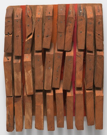 Mildred Thompson Wood Picture, c. 1967 Signed lower left Found wood and nails 20.5 x 15.75 x 2.75 inches (52.1 x 40 x 7 cm) (GL12586)