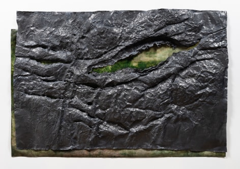 Athena LaTocha Of Mad and Willful Nature, 2022 Shellac ink, Hudson Highlands mica on paper and lead, steel 50 x 73 &frac12; x 3 in (127 x 186.7 x 7.6 cm) (GL16056)